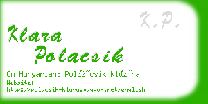 klara polacsik business card